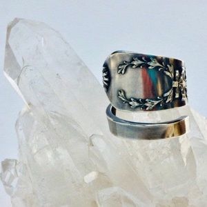 Sterling Spoon Ring Silver Edwardian 1909 Antique Vintage Jewelry